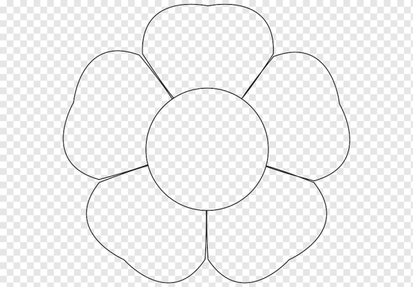 Трафарет цветочка с пятью лепестками