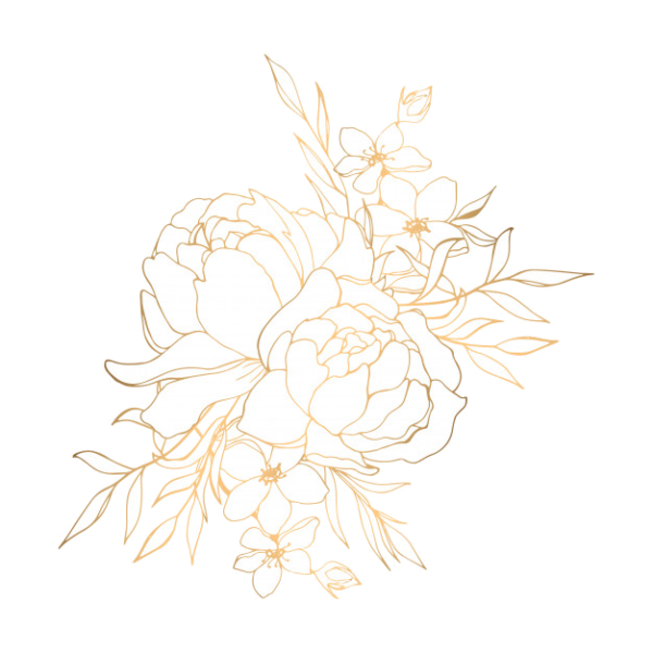 Золотые цветы контур