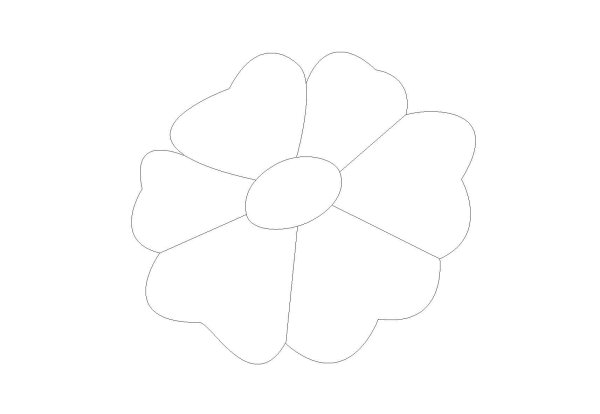 Контур цветка из 5 лепестков