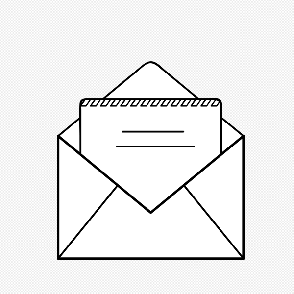 Открытый конверт с письмом