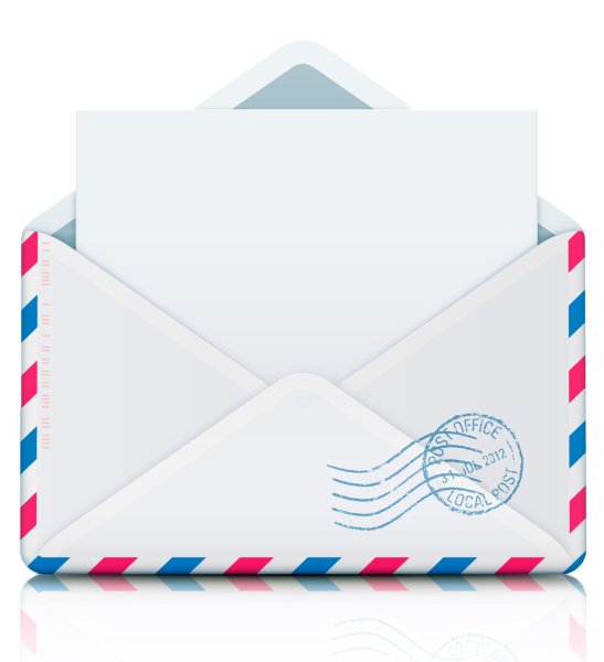 Конверт на прозрачном фоне