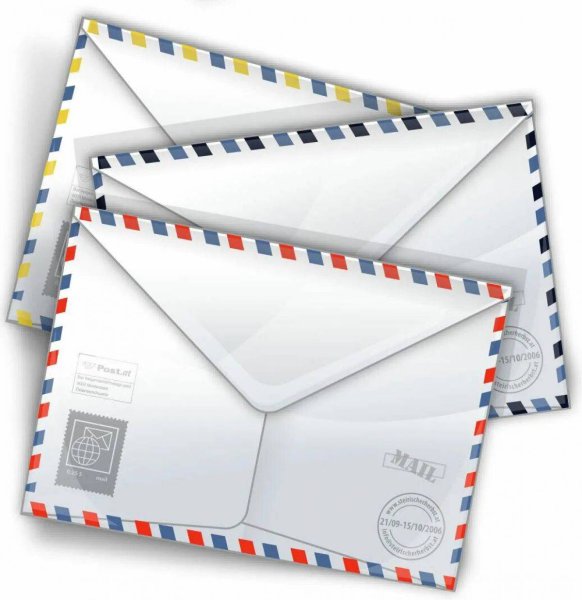 Конверт на прозрачном фоне