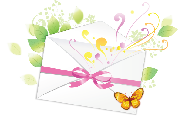 Открытка на прозрачном фоне