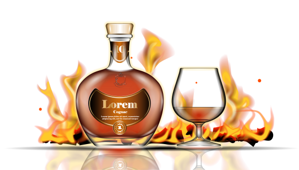 Коньяк на прозрачном фоне