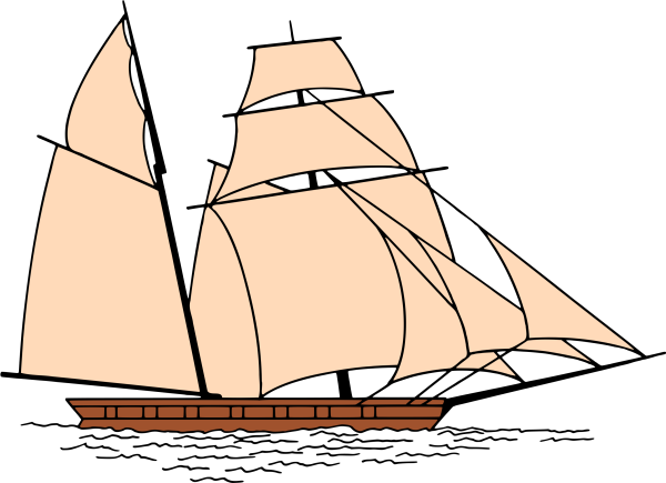 Корабль с парусами рисунок