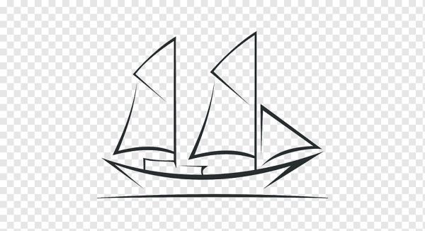 Кораблик силуэт на прозрачном фоне