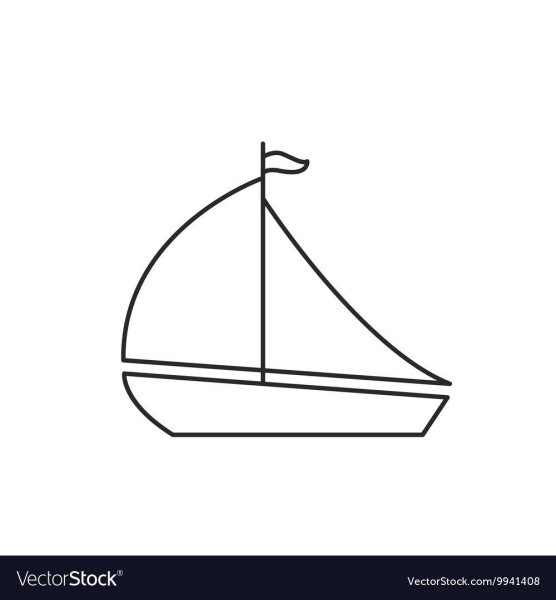 Кораблик контурный сбоку