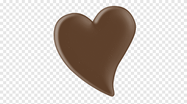 Шоколадное сердце на прозрачном фоне