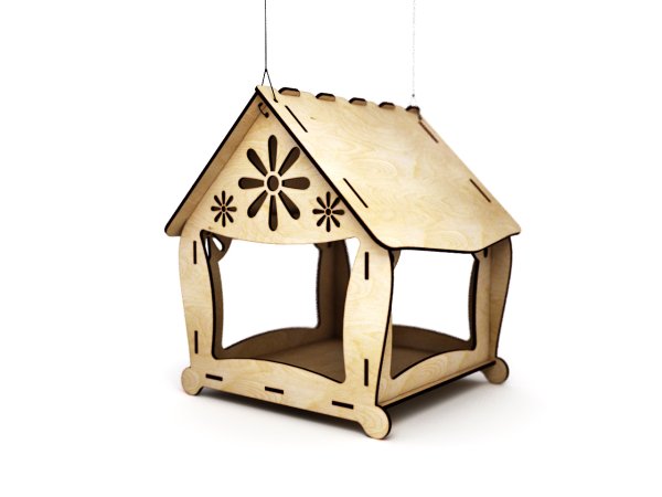 Кормушка для птиц на белом фоне