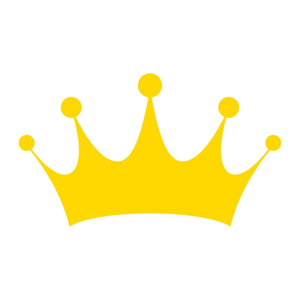 Желтая корона на прозрачном фоне
