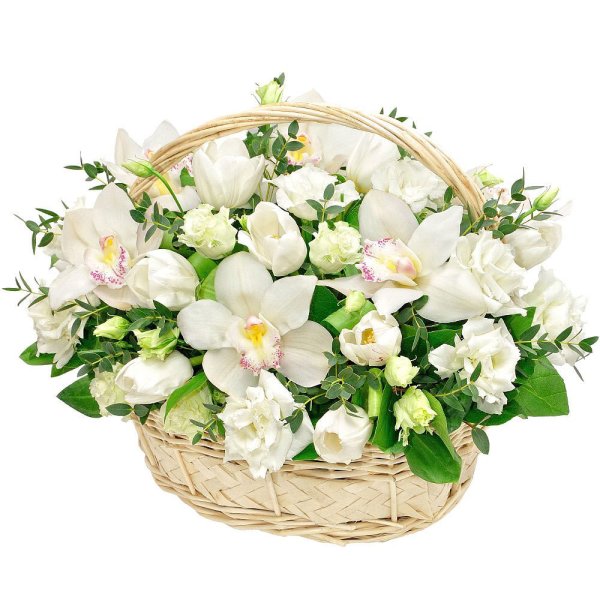 Корзина с орхидеями