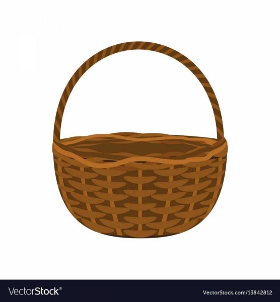 Корзинка пустая на белом фоне для детей