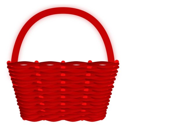Красная корзина плетеная