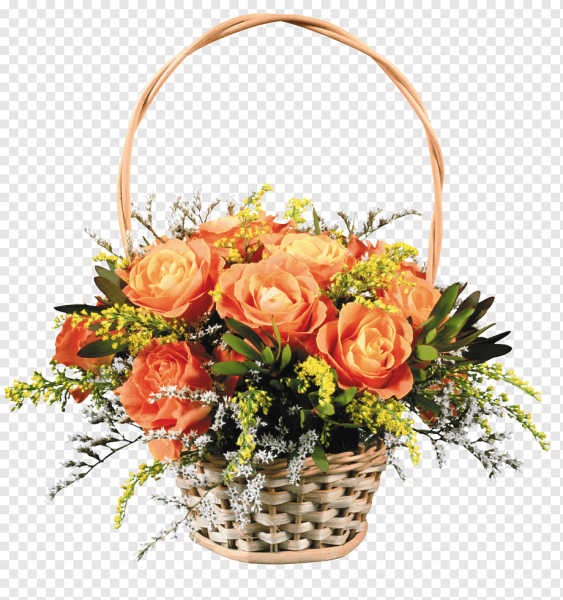Корзинка оранжевых цветов