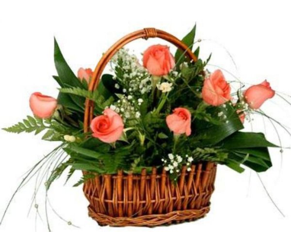 Корзинка цветов с днем рождения