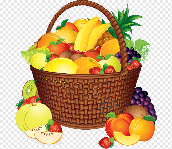 Корзина с фруктами вектор