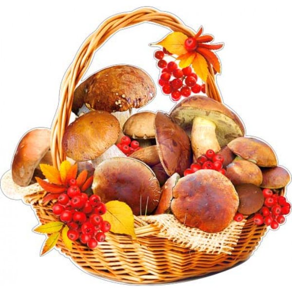 Корзина с грибами для детей
