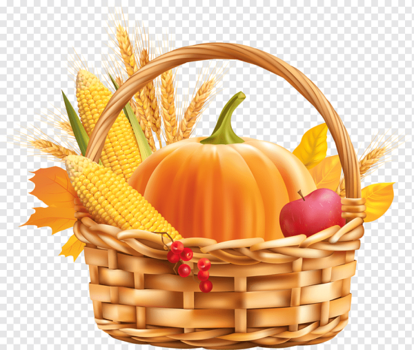 Осенняя корзина с фруктами и овощами