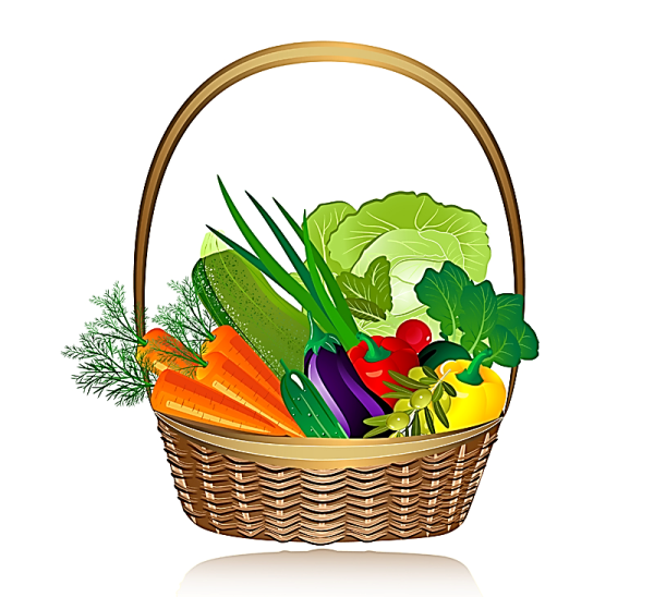 Корзина с овощами вектор