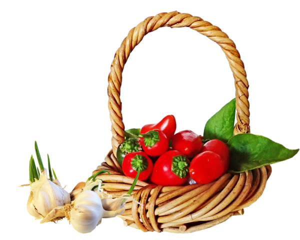 Корзина с овощами без фона