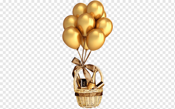 Шарики подарки на прозрачном фоне