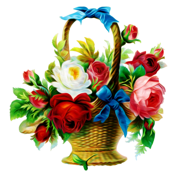 Корзинка цветная с цветами