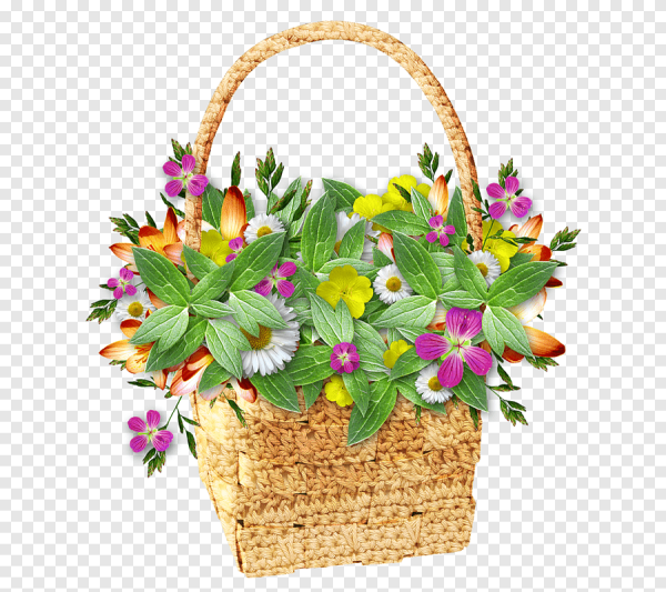 Корзинка с цветами арт