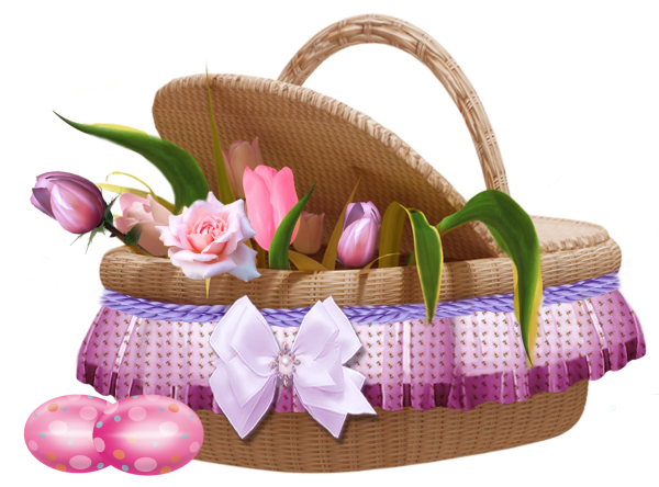 Корзинка цветов на прозрачном фоне