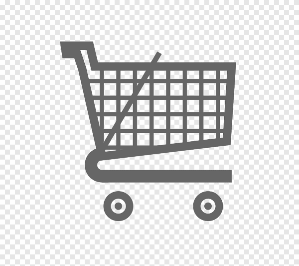 Тележка для продуктов на прозрачном фоне