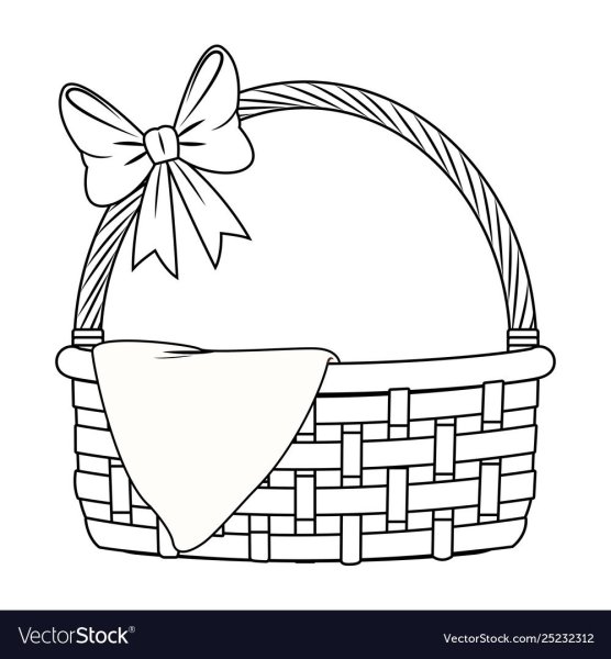 Корзина плетеная раскраска