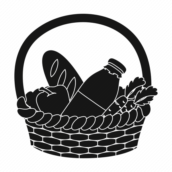 Корзина с продуктами силуэт