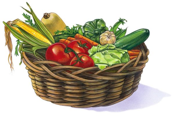 Дети с корзиной урожая