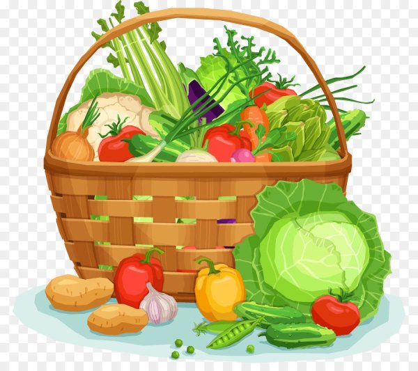 Корзина с овощами вектор