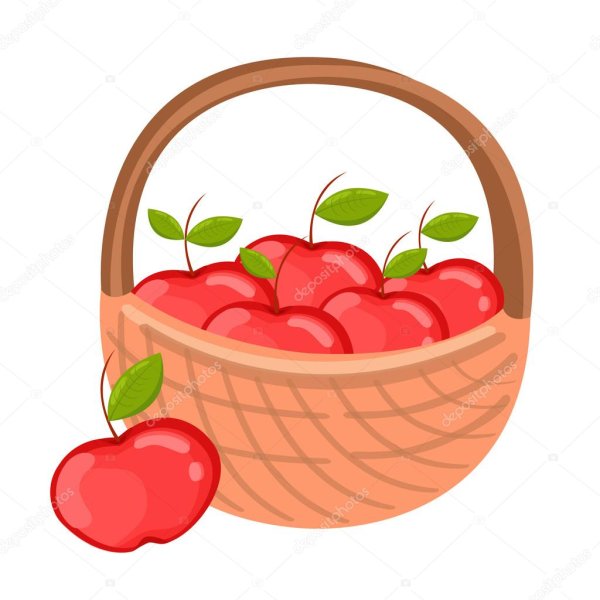 Корзина с яблоками векторное изображение