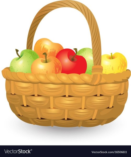 Корзинка с яблоками для детей