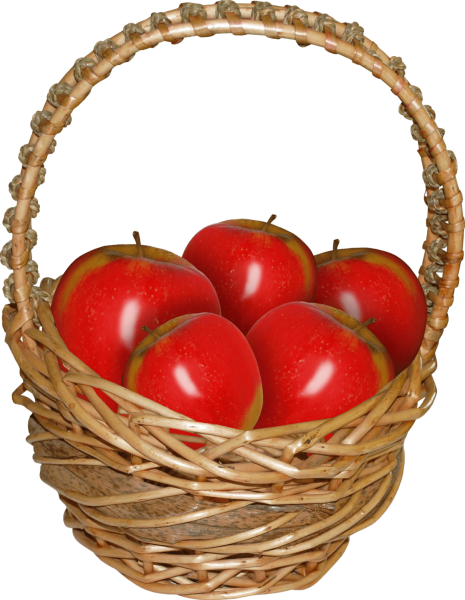 Корзина с красными яблоками