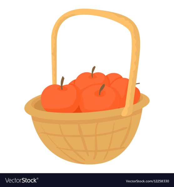 Корзина с яблоками вектор