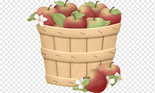Корзинка с яблоками без фона