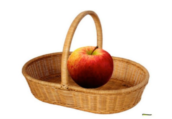 Корзинка с 1 яблоком