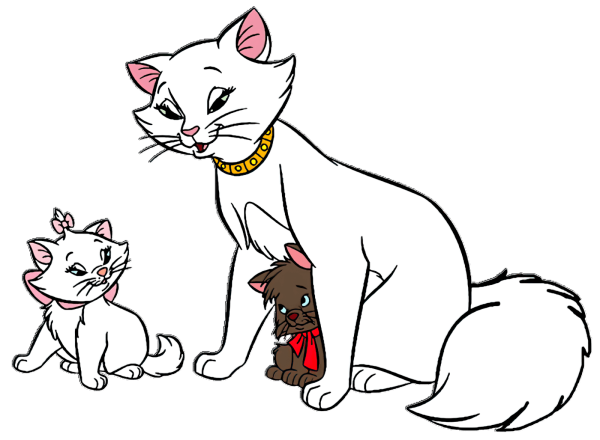 Кошка с котятами рисунок для детей