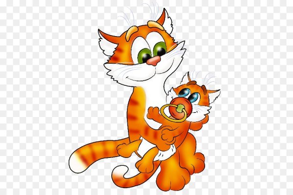 Оранжевый кот мультяшный