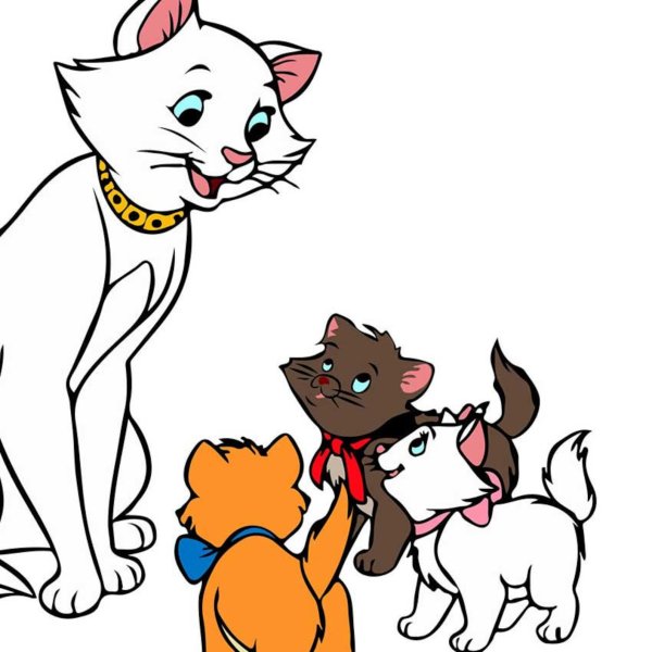 Кошка с котятами мульт