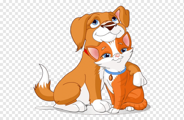 Мультяшные собачка и кошка