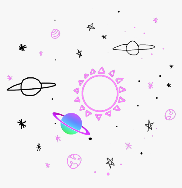 Космические рисунки на прозрачном фоне