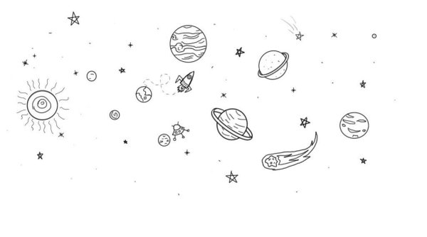 Планетки на белом фоне