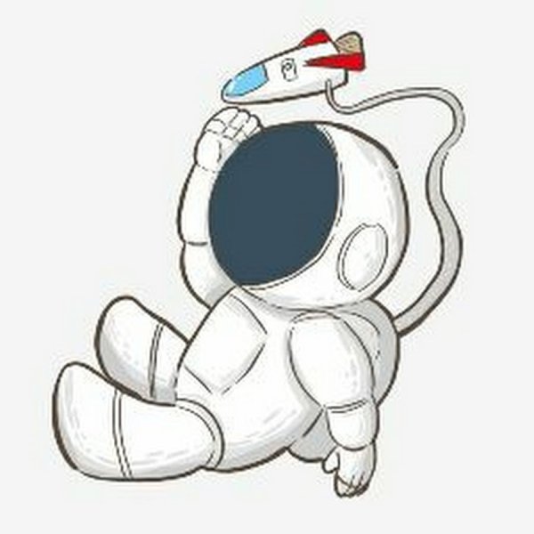 Космонавт на белом фоне
