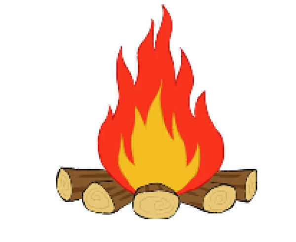 Огонь с дровами для детей