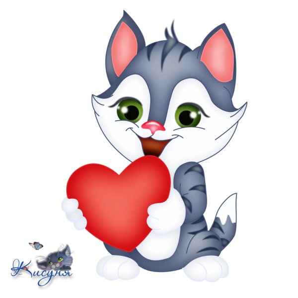Кошечка с сердечком
