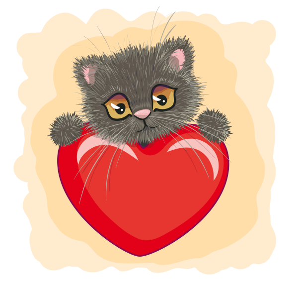 Кот с сердечками