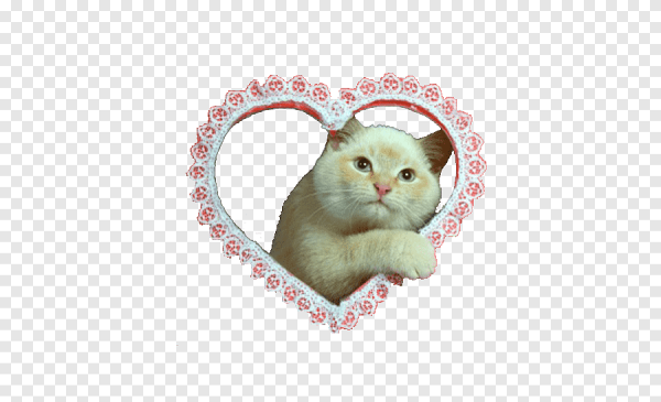 Наклейка "кошка с сердечками" 20 см